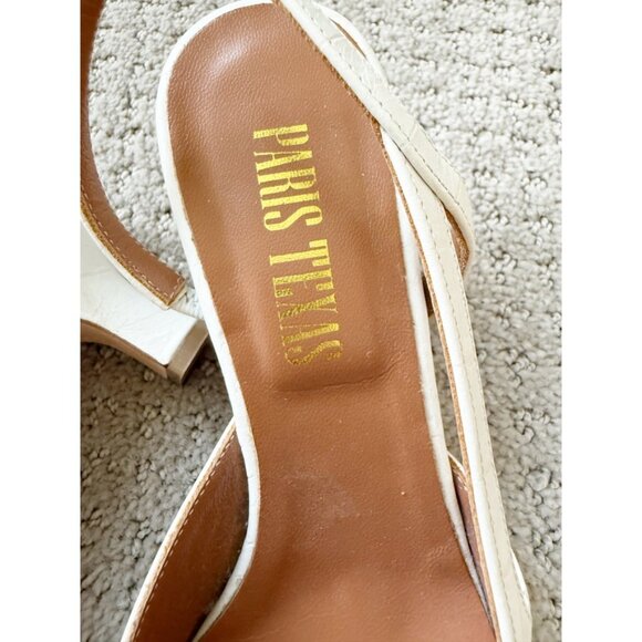 Paris Texas Reptile print slingbacks in white and gold 37.5/7.5 - Picture 5 of 11